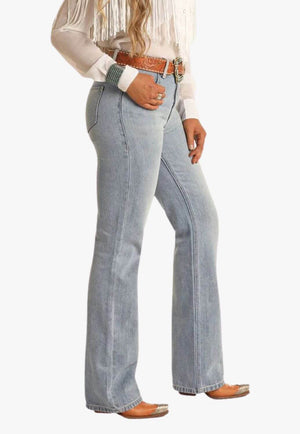 Rock and Roll Womens High Rise Bootcut Jean