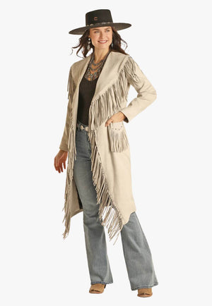 Powder River Womens Long Suede Fringe Jacket