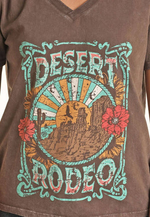 Rock and Roll Womens Desert Rodeo Graphic T-Shirt