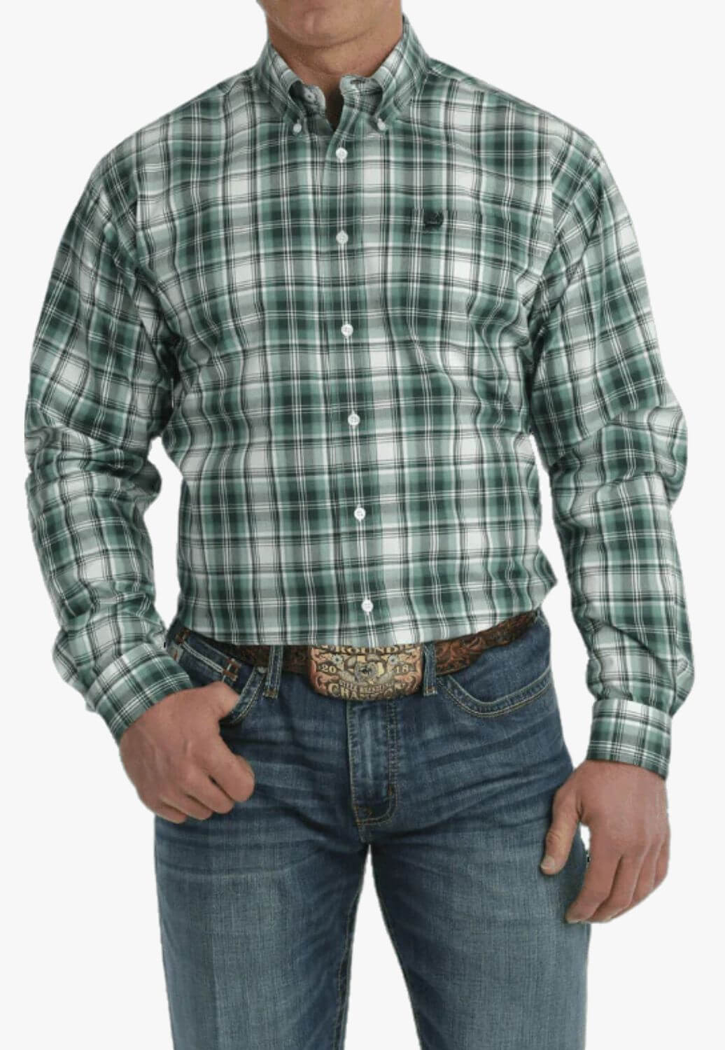 Cinch Mens Plaid Long Sleeve Shirt