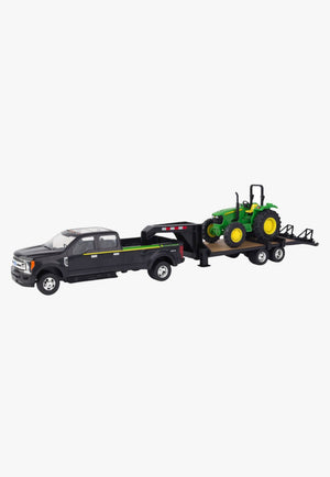 John Deere F350 Truck, Gooseneck, Tractor Set