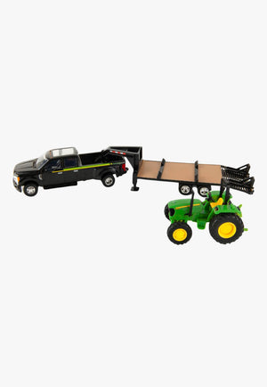 John Deere F350 Truck, Gooseneck, Tractor Set