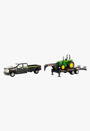 John Deere F350 Truck, Gooseneck, Tractor Set