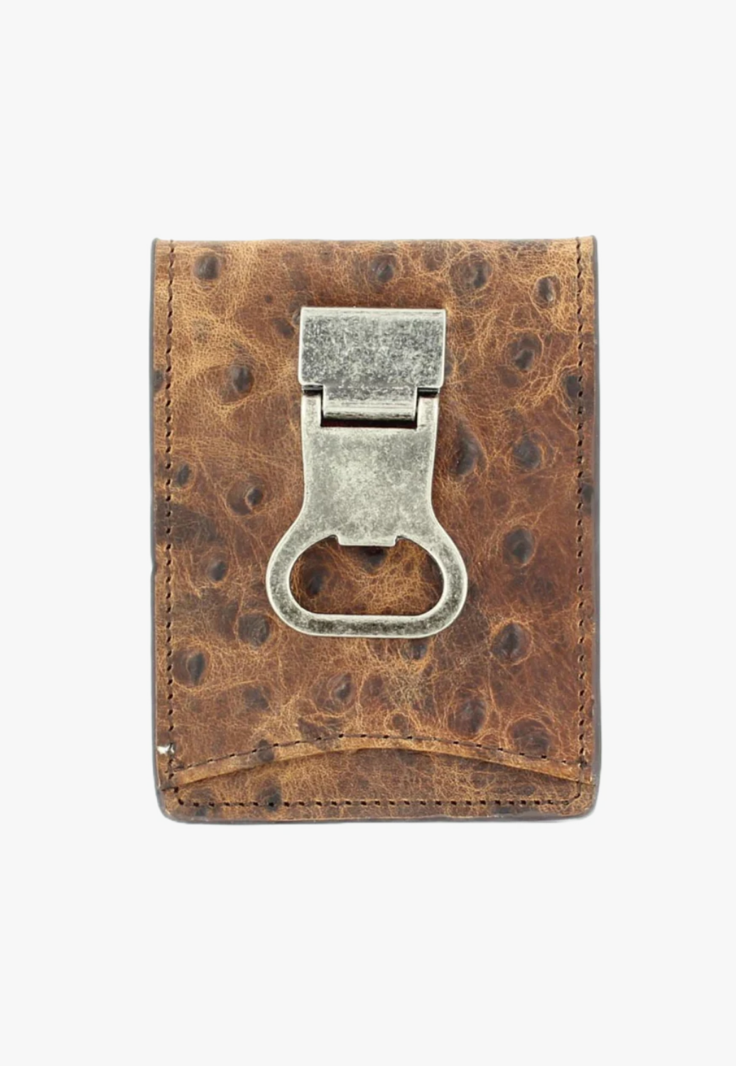 Nocona Mens Ostrich Metal Clip Bifold Wallet