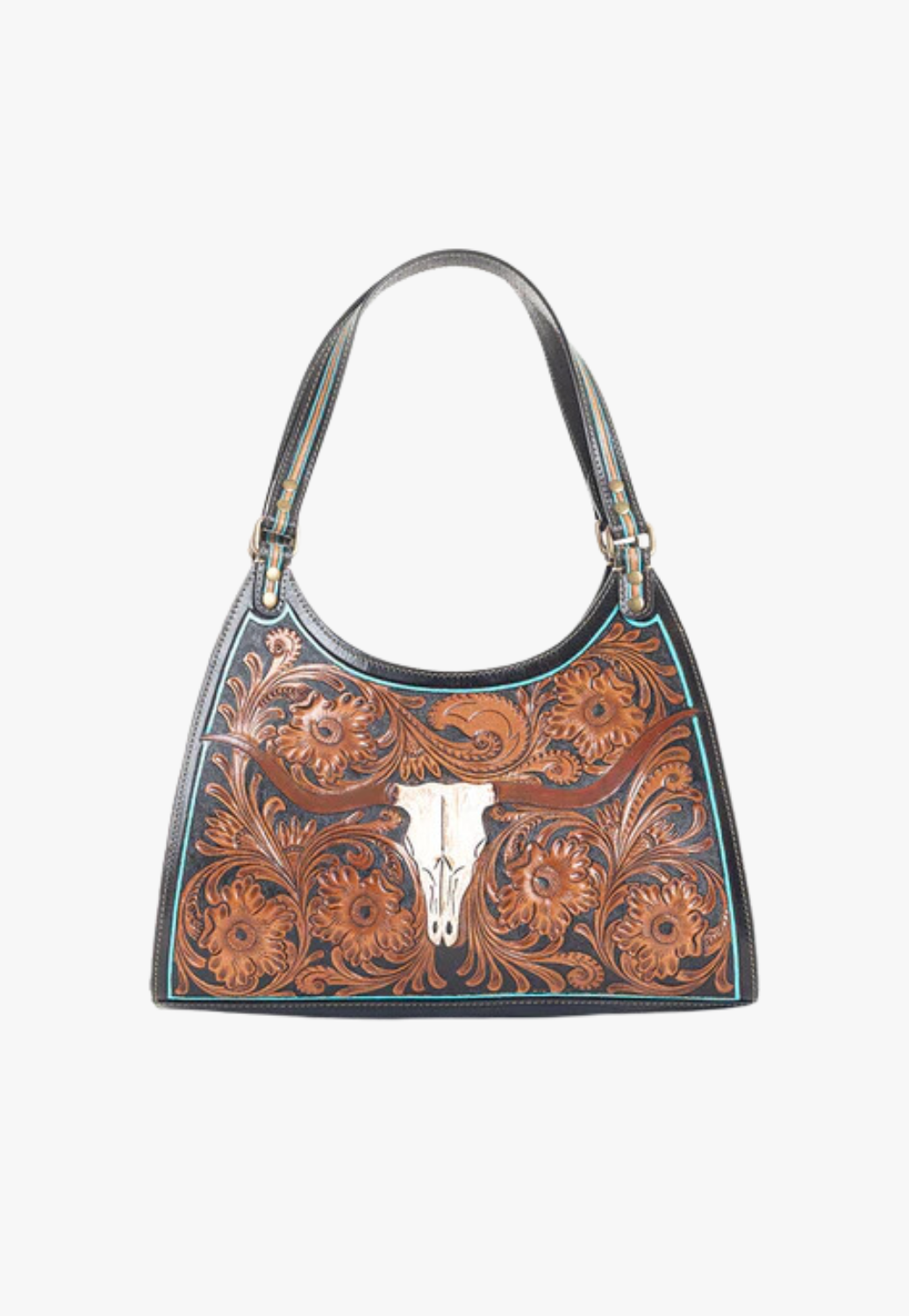 Myra Steer Creek Trail Hand-Tooled Bag