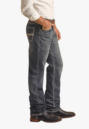 Rock & Roll Mens Rope Stitch Relaxed Jean