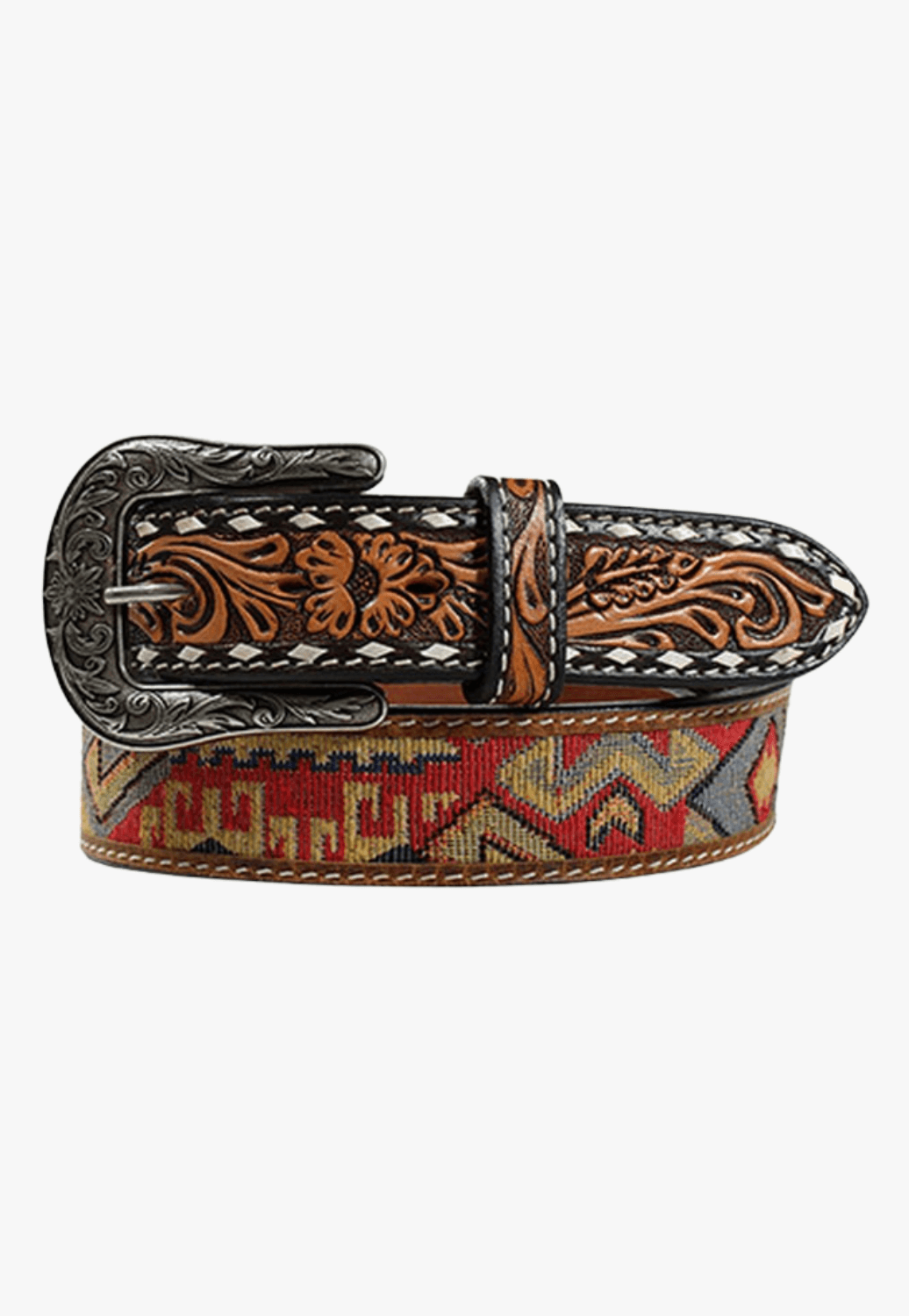 Angel Ranch Womens Tooled Aztec Belt