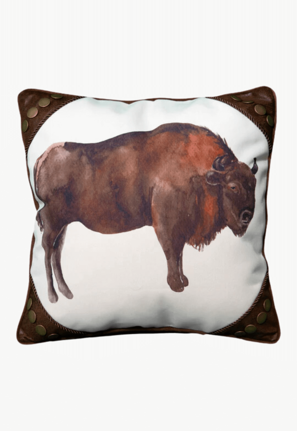 Wrangler Watercolour Buffalo & Rivet Pillow