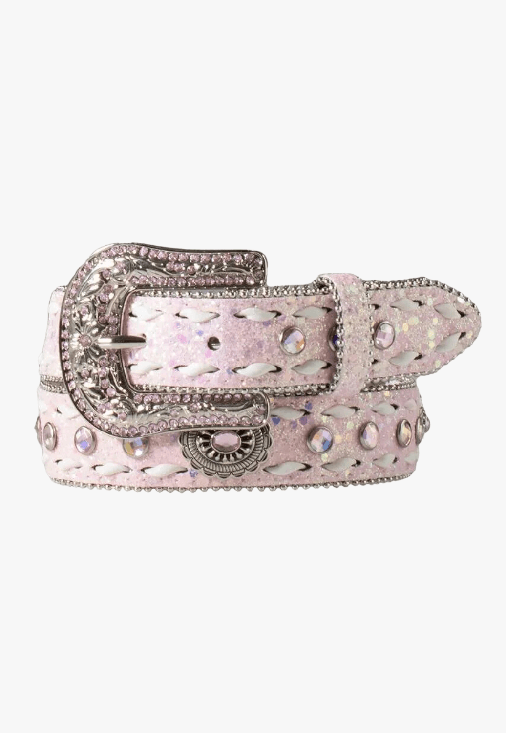 Angel Ranch Girls Glitter Crystal Buck Lacing Belt