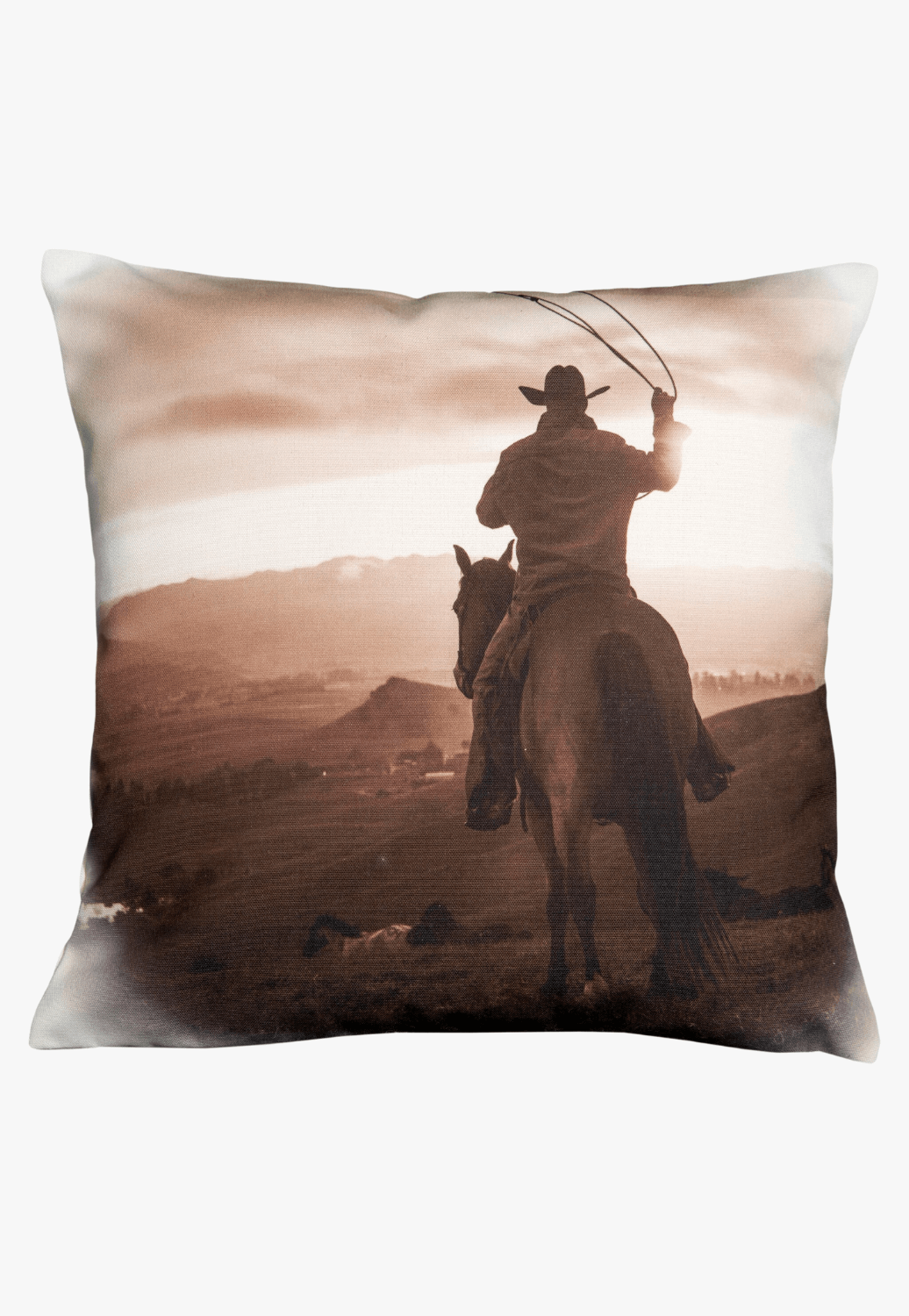 Wrangler Roping Cowboy Pillow