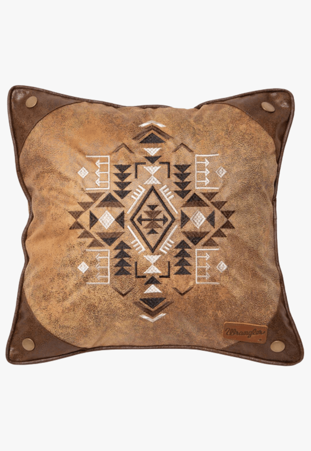 Wrangler Four Corners Faux Leather Pillow