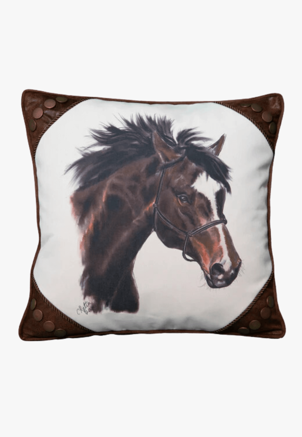 Wrangler Painted Horse & Rivet Pillow