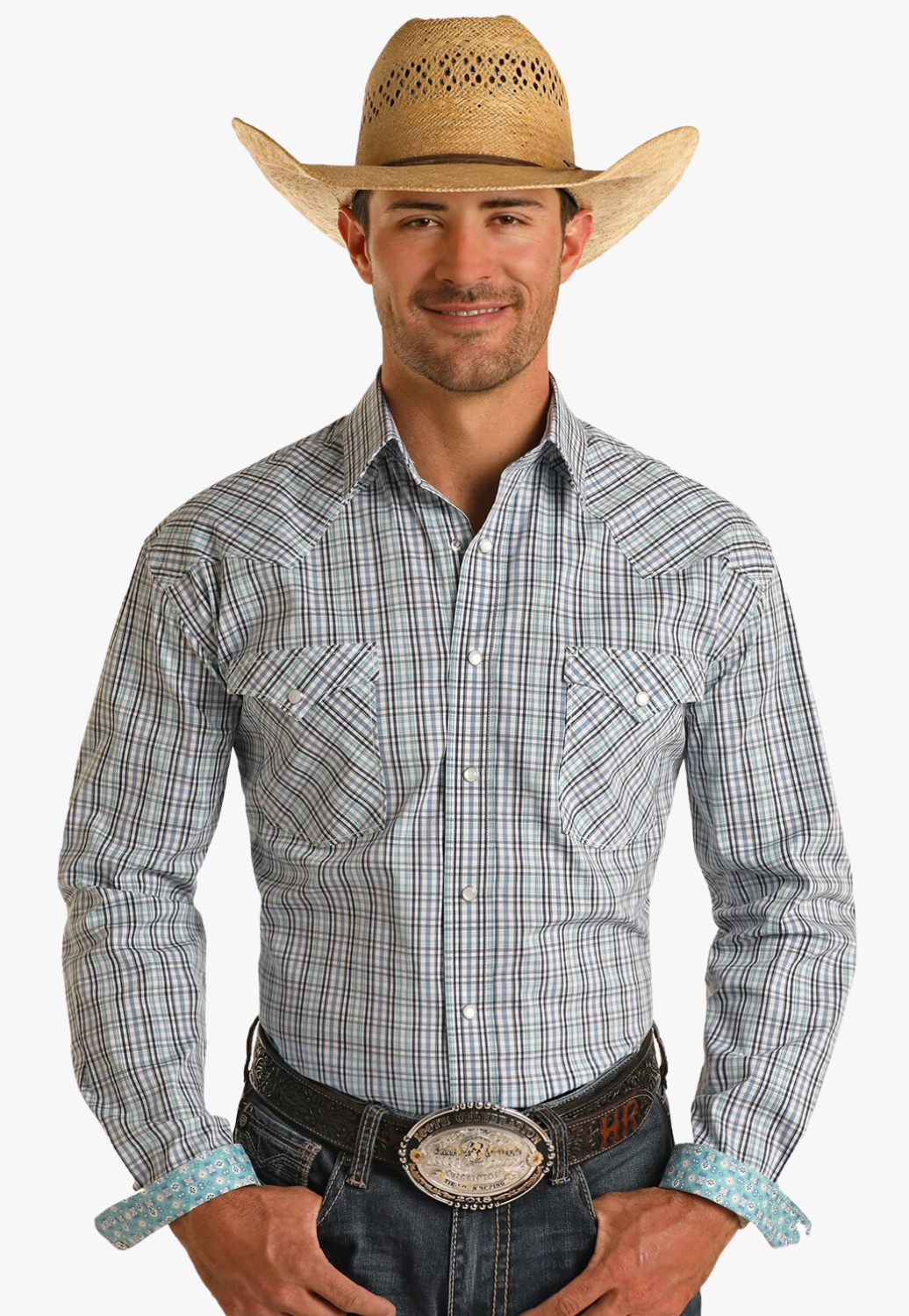 Panhandle Mens Long Sleeve Snap Button Shirt