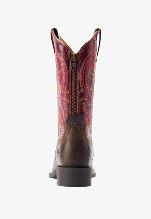 Ariat Womens Round Up Back Zip Top Boot