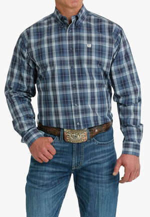 Cinch Mens Plaid Long Sleeve Shirt