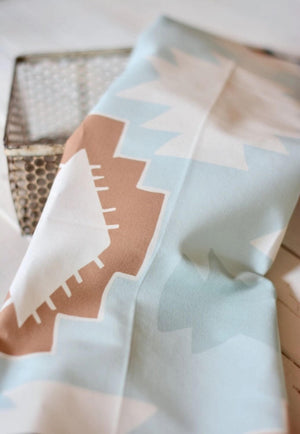 Tirzah Blue Geometric Mountains Tea Towel