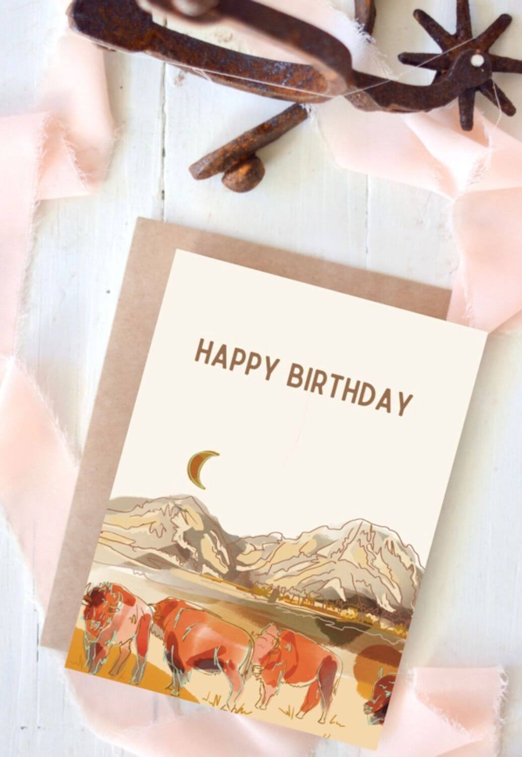 Tirzah Mood Rise Bison Prairie Birthday Card