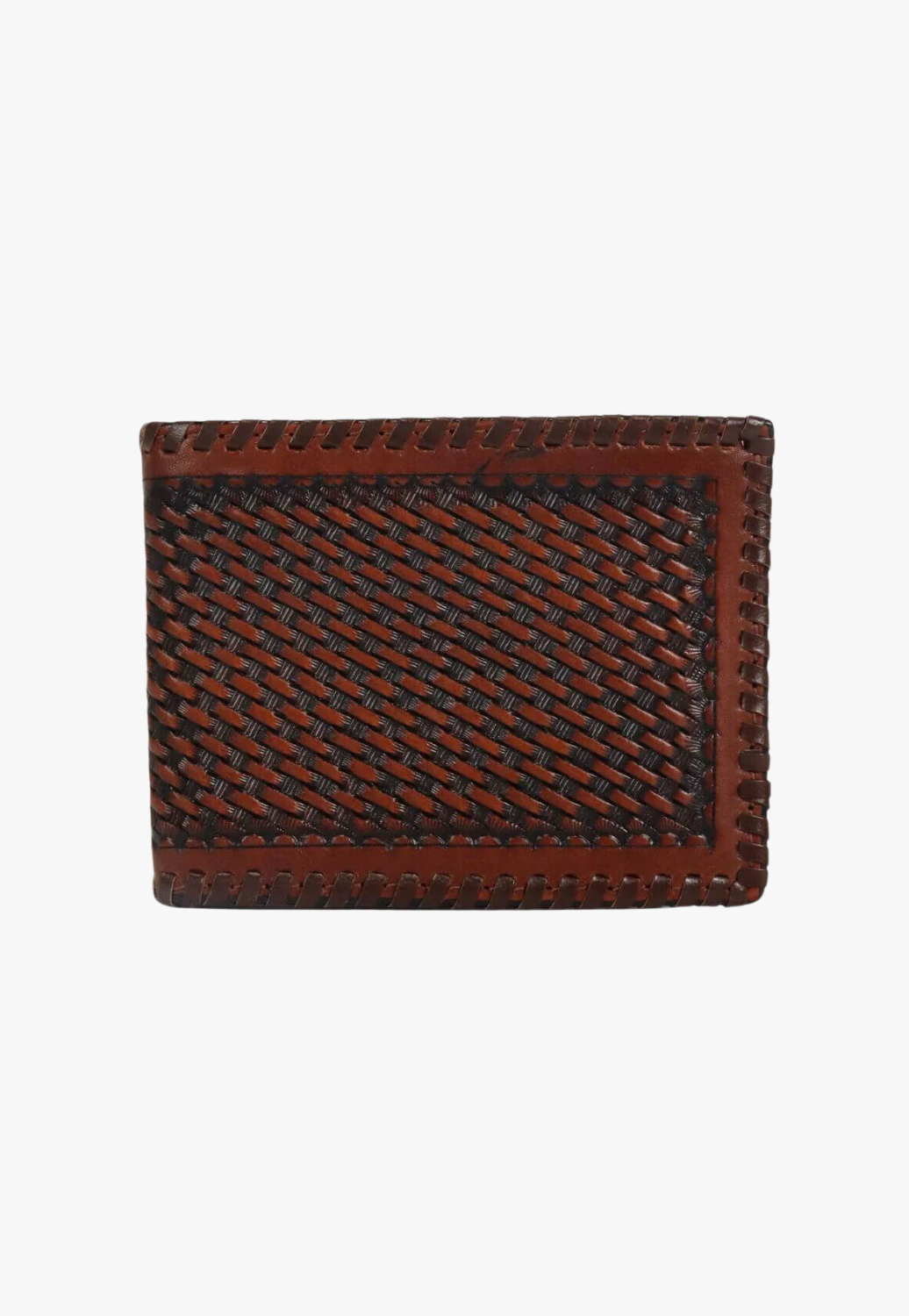 3D Mens Basket Weave Bifold Wallet