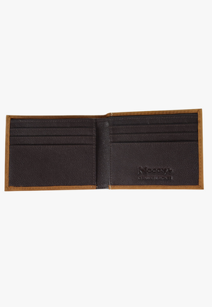 Nocona Mens Floral Embossed Buck Lacing Bifold Wallet