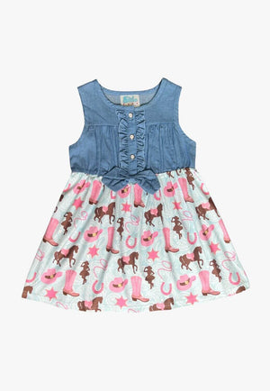 Shea Baby Denim & Cowgirl Dress