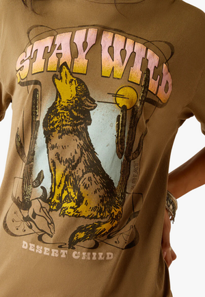 Ariat Womens Stay Wild Coyote Boyfriend T-Shirt