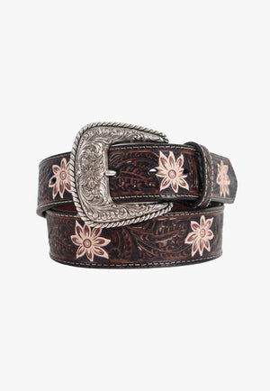 Nocona Womens Floral Embossed Belt