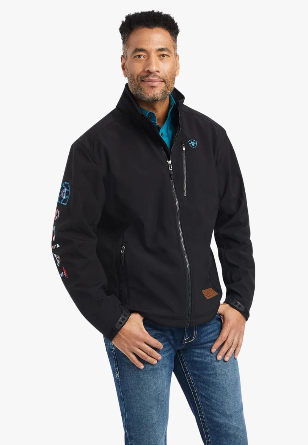 Ariat men's black sale logo 2.0 softshell jacket