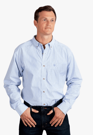 Port Authority S608/TLS608/S608ES Mens Light Blue Easy Care Wrinkle  Resistant Long Sleeve Button Down Shirt w/ Pocket —