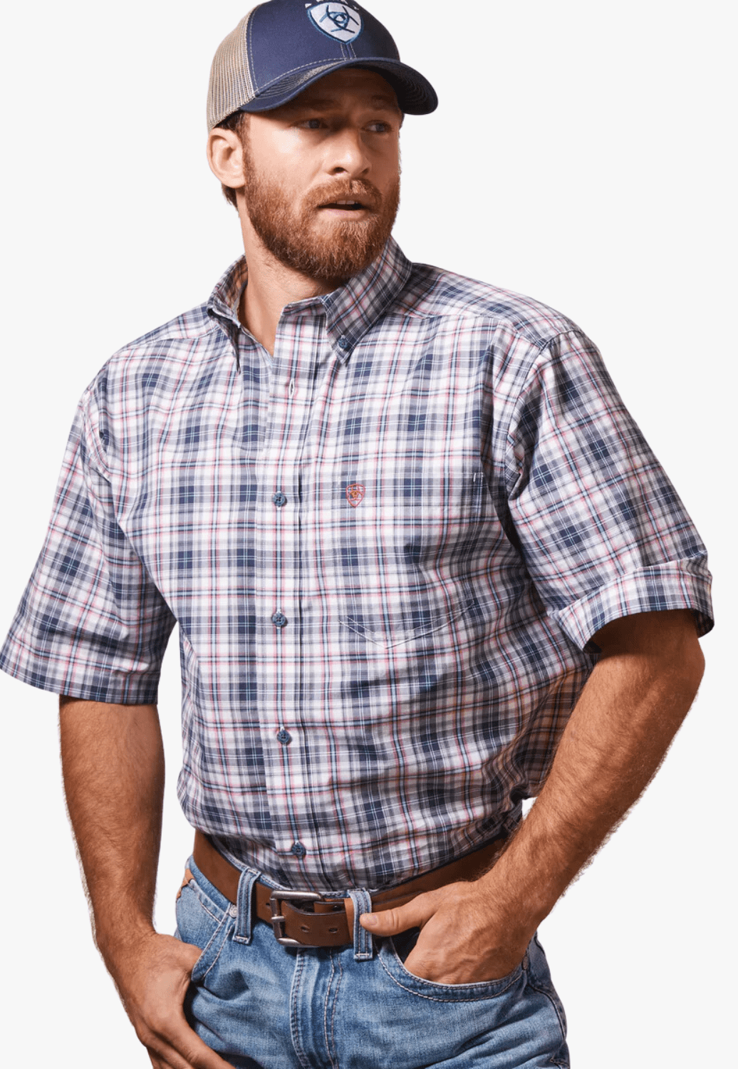 Ariat CLOTHING-Mens Short Sleeve Shirts Ariat Mens Pro Series Niall Classic Short Sleeve Shirt