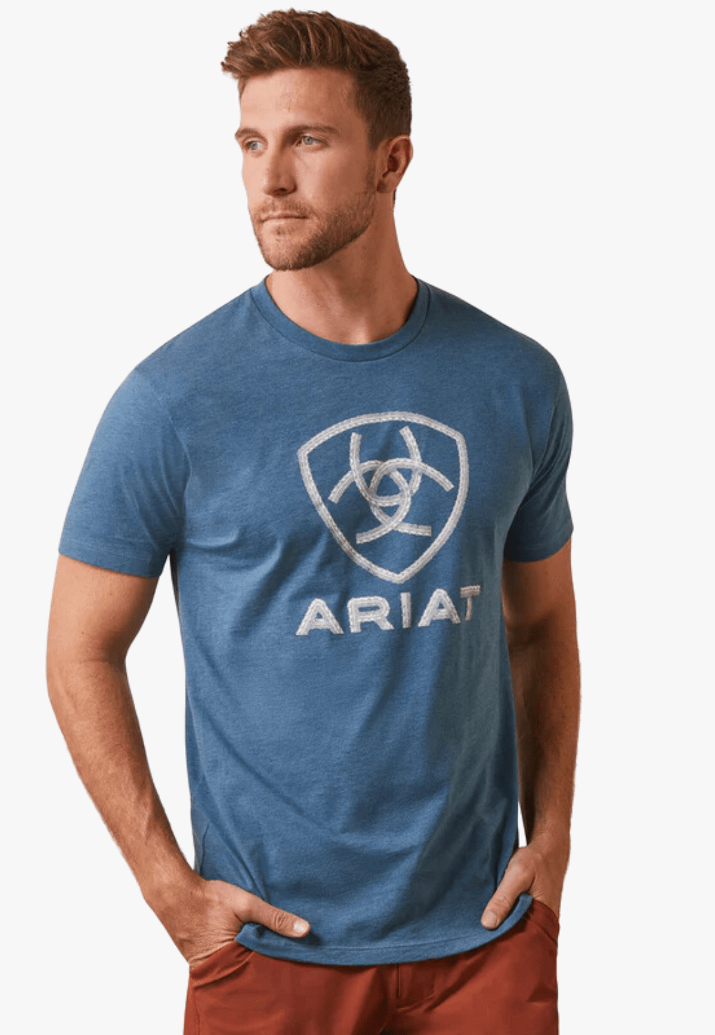 Ariat CLOTHING-MensT-Shirts Ariat Mens Steel Bar Logo T-Shirt