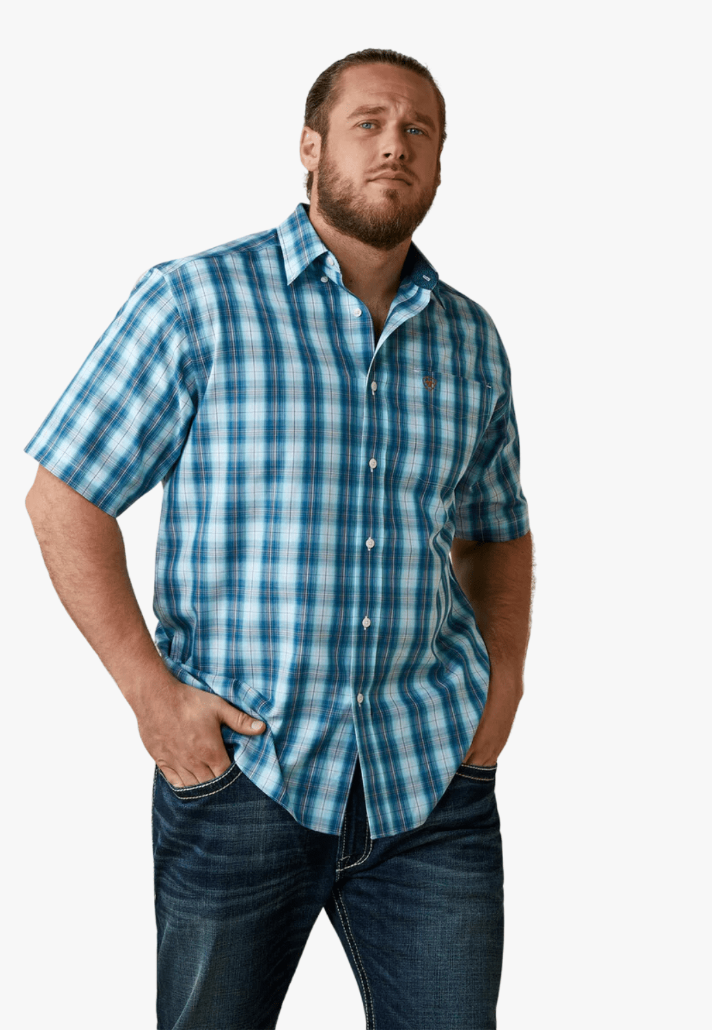 Ariat CLOTHING-Mens Short Sleeve Shirts Ariat Mens Wrinkle Free Enzo Classic Short Sleeve Shirt
