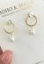 Boho and Mala ACCESSORIES-Jewellery Gold Boho & Mala Pearl Hoop Earrings