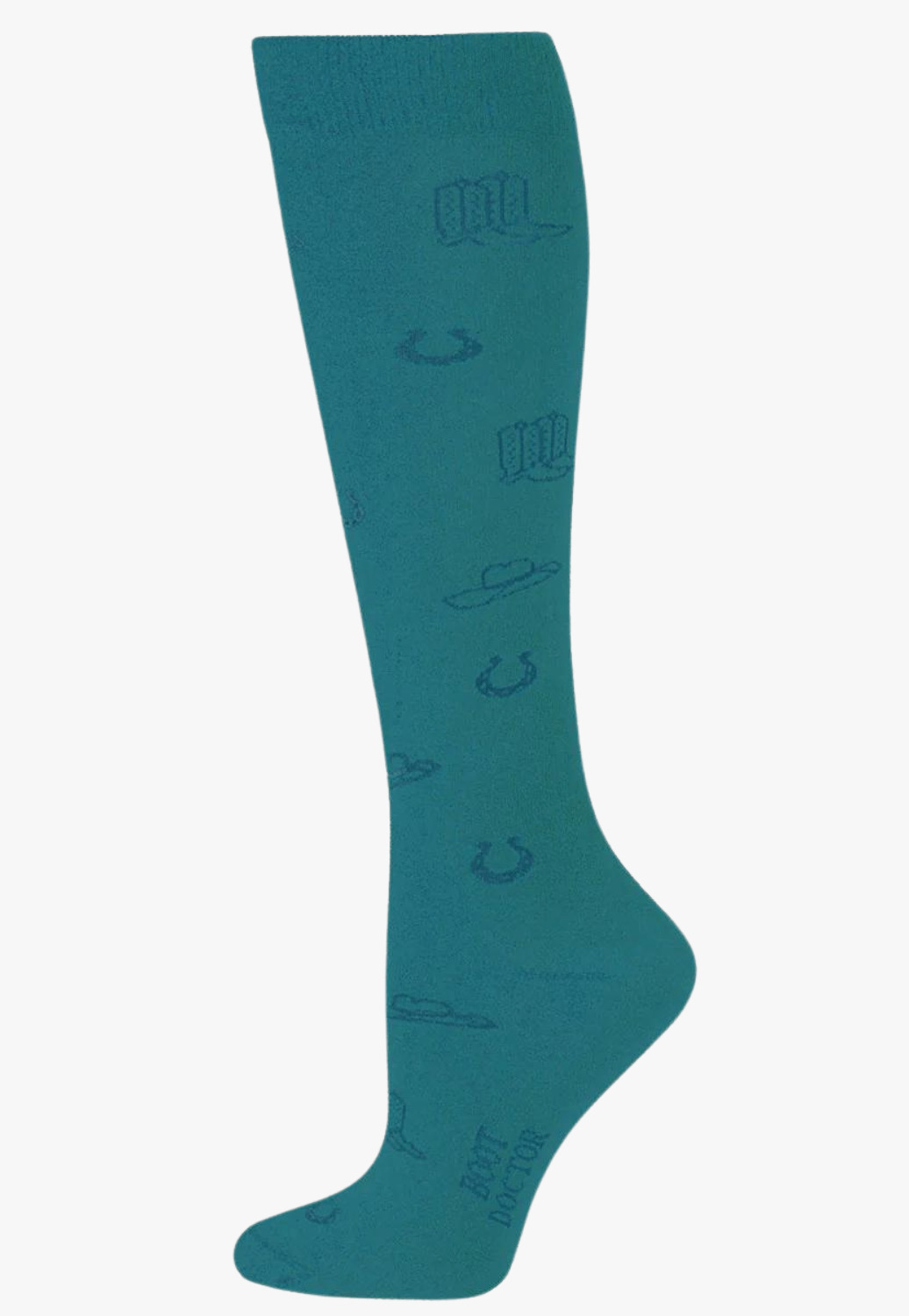 Boot Doctor ACCESSORIES-Socks OSFA / Turquoise Boot Doctor Womens Cowboy Pattern Socks