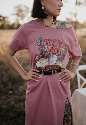 Buck Wild Country CLOTHING-Womens Dresses Buck Wild Country Honky Tonk Angel T-Shirt Dress