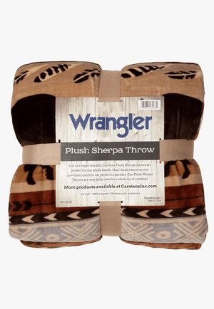 Carstens Homewares - General Brown Wrangler Buffalo Southwest Sherpa Throw