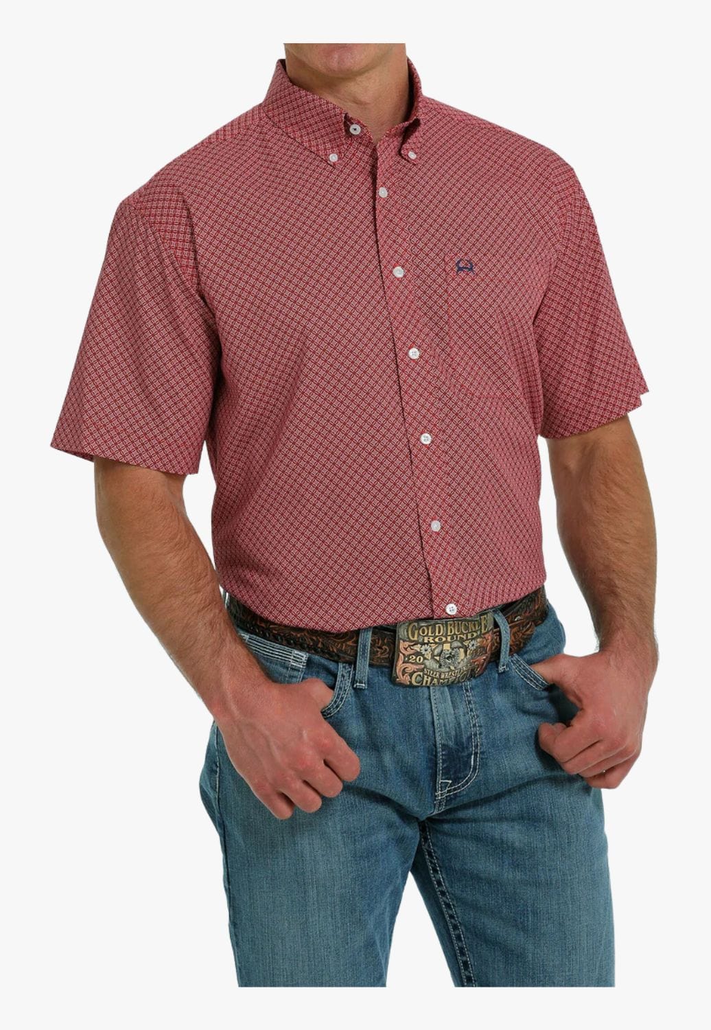 Cinch CLOTHING-Mens Short Sleeve Shirts Cinch Mens Arena Flex Short Sleeve Shirt