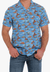 Cinch CLOTHING-Mens Short Sleeve Shirts Cinch Mens Cowboy Print Short Sleeve Shirt
