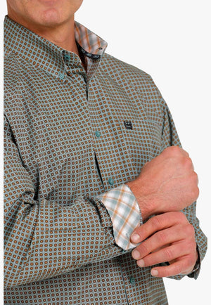 Cinch CLOTHING-Mens Long Sleeve Shirts Cinch Mens Geo Print Long Sleeve Shirt