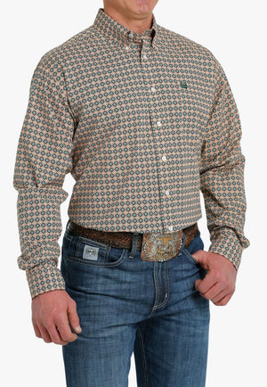 Cinch CLOTHING-Mens Long Sleeve Shirts Cinch Mens Geometric Long Sleeve Shirt