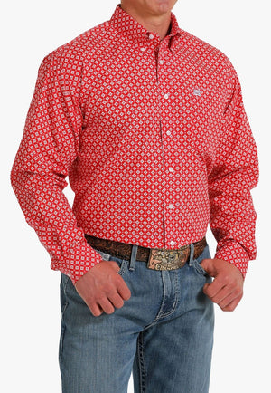 Cinch CLOTHING-Mens Long Sleeve Shirts Cinch Mens Geometric Long Sleeve Shirt