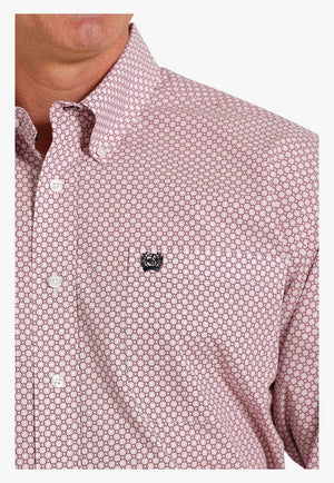 Cinch CLOTHING-Mens Long Sleeve Shirts Cinch Mens Geometric Print Western Long Sleeve Shirt