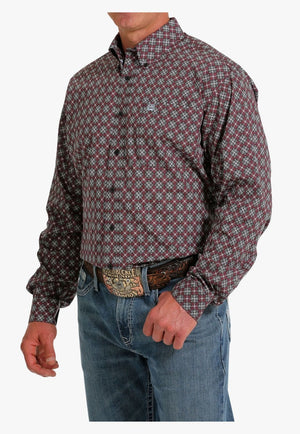 Cinch CLOTHING-Mens Long Sleeve Shirts Cinch Mens Geometric Western Long Sleeve Shirt