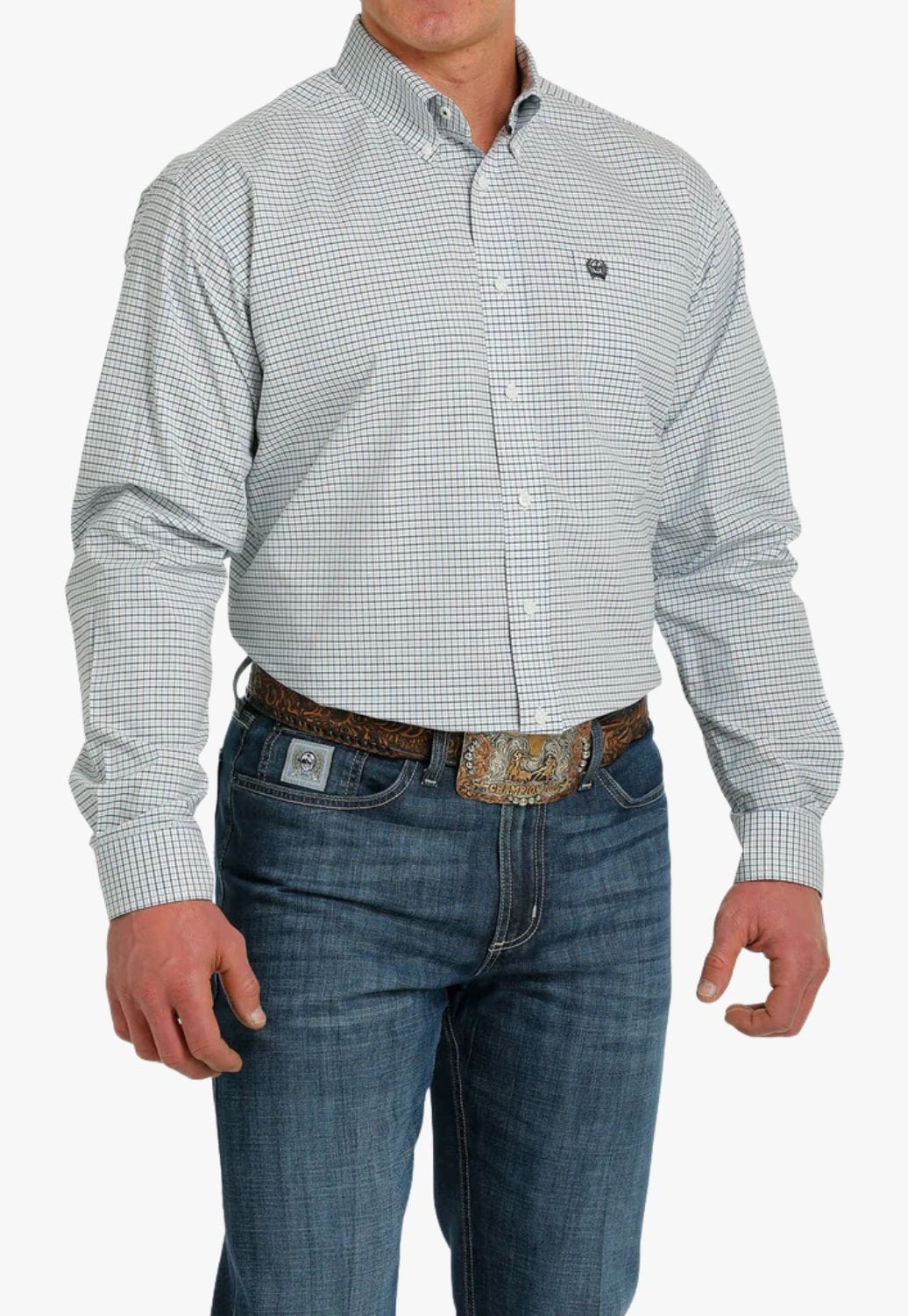 Cinch CLOTHING-Mens Long Sleeve Shirts Cinch Mens Plaid Button Down Long Sleeve Shirt