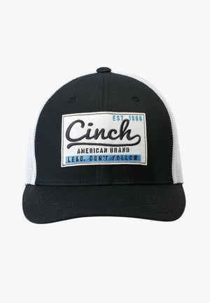 Cinch HATS - Caps OSFA / Black/White Cinch Mens Logo Flex Fit Trucker Cap