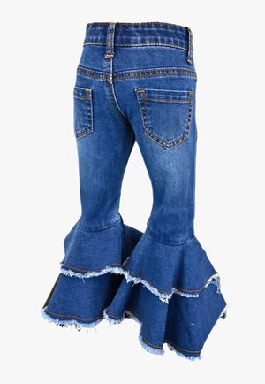 Cowgirl Hardware CLOTHING-Girls Jeans Cowgirl Hardware Toddler Double Ruffle Flare Jean