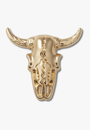 Crocs ACCESSORIES-General Gold Crocs Cow Skull Jibbitz Charm