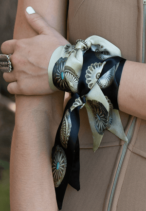 Fringe Scarves ACCESSORIES-Gloves & Scarves Black Fringe Scarves Big Concho Twilly