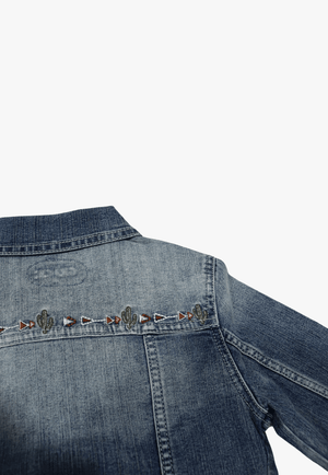 Grace In LA CLOTHING-Girls Jackets Grace In LA Girls Embroidered Denim Jacket