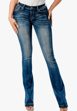 Grace In LA CLOTHING-Womens Jeans Grace In LA Womens 3D Wing Bootcut Jean
