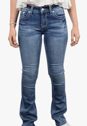 Grace In LA CLOTHING-Womens Jeans Grace In LA Womens Steer Head Jeans